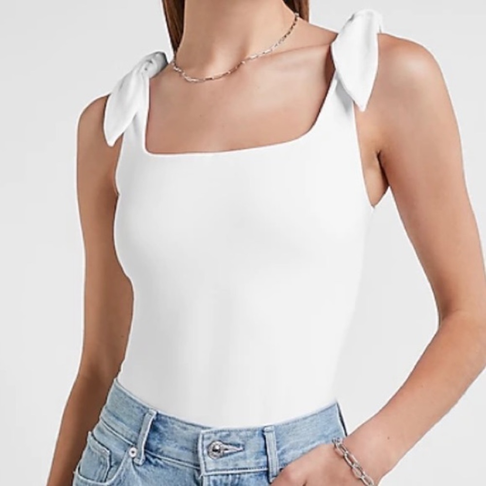 Tie Strap Square Neck Thong Bodysuit